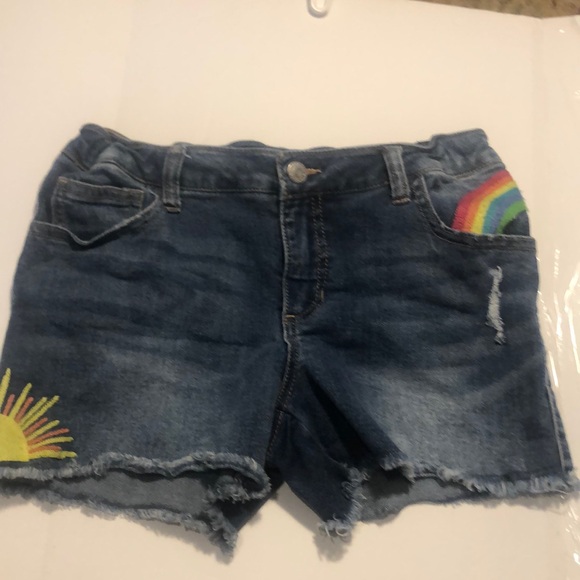 Girls super stretch cat & Jack elastic stretchy rainbow shorts - Picture 4 of 10